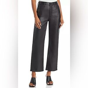 NWT MOTHER The Rambler High Rise Faux Leather Straight Leg Jeans. Size 28.